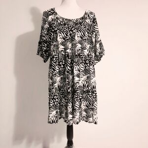Black And White Babydoll Dress Size XL
